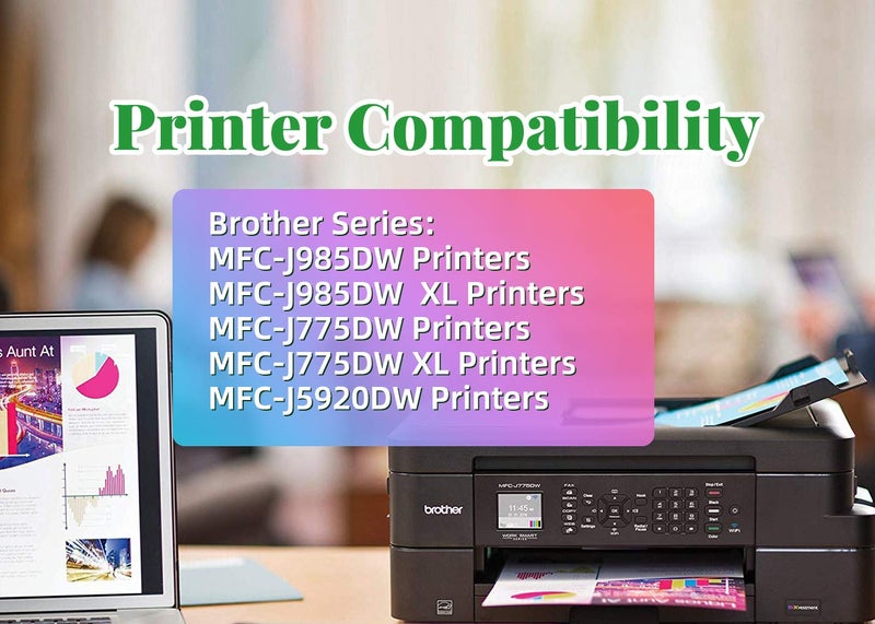 GREENARK Compatible for Brother LC20E Super High Yield Ink Cartridge Set Colors Only (CMY) Works with Brother MFC-J985DW, MFC-J775DW, MFC-J5920DW Printers - Image 2